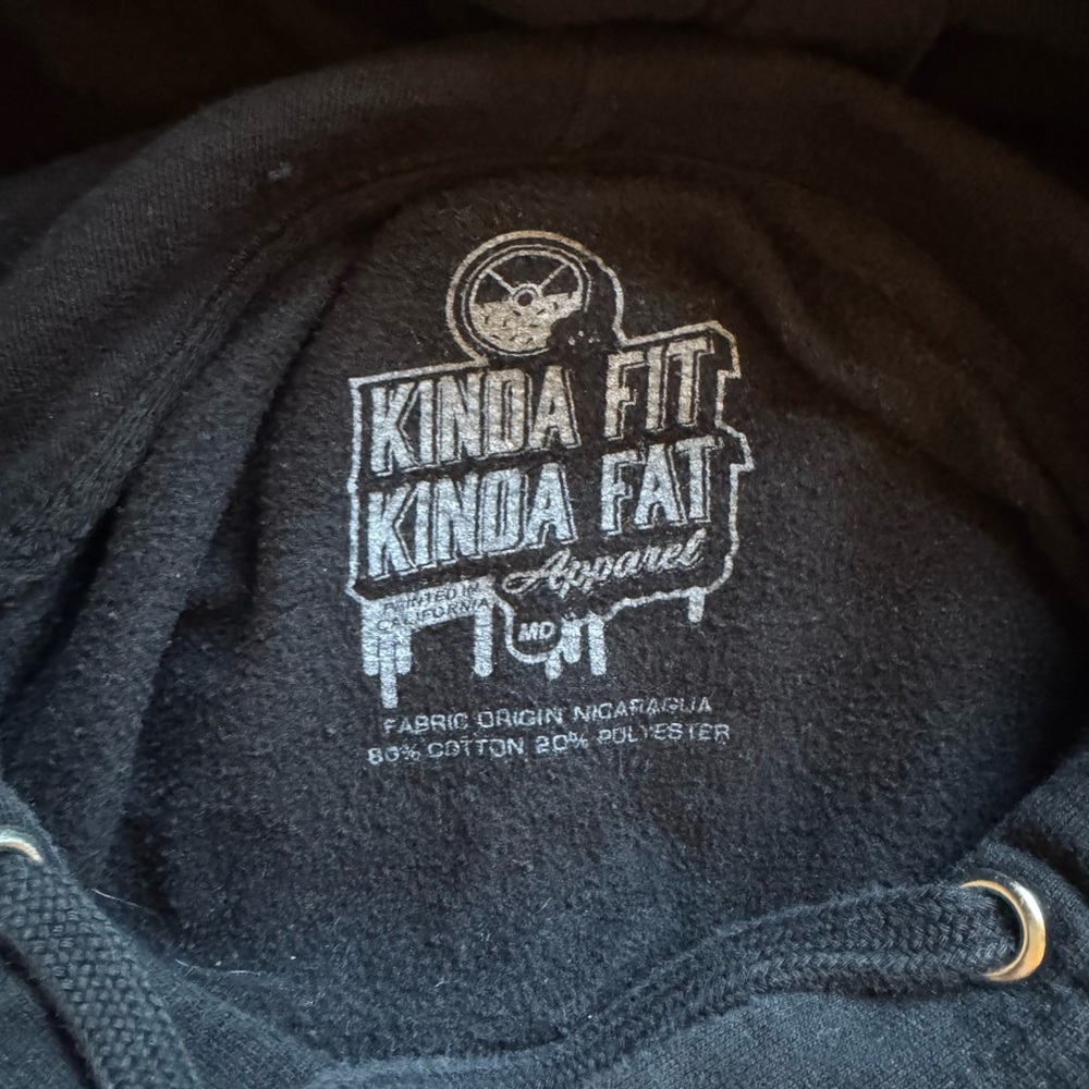 Kinda Fit Kinda Fat Black Hoodie - Picture 4 of 4